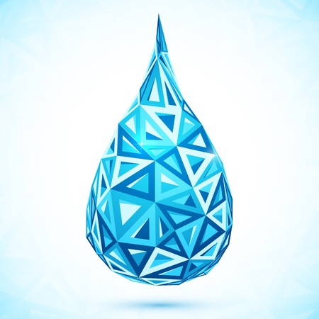 Abstract triangles blue vector water dropのイラスト素材