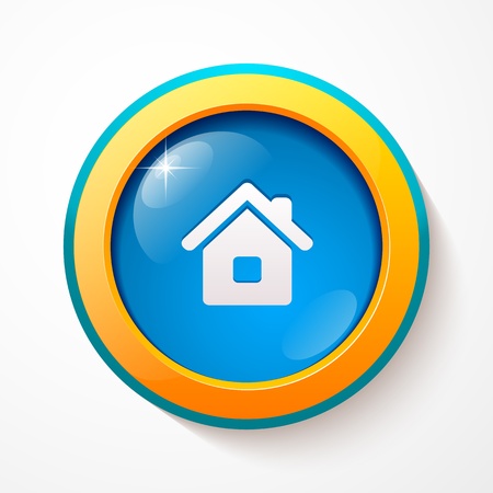 Blue glass home buttonのイラスト素材
