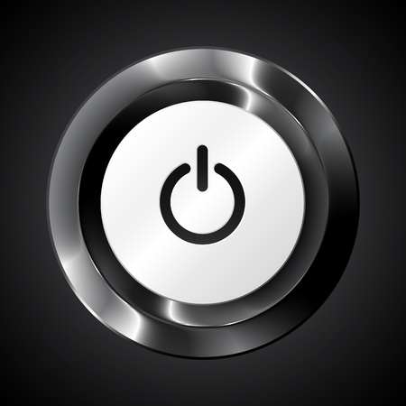 Black metallic power buttonのイラスト素材
