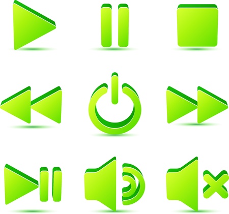 Green vector plastic navigation symbols setのイラスト素材