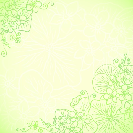 Light green ornate flowers backgroundのイラスト素材