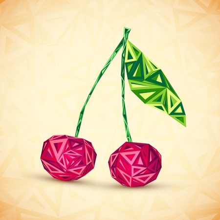 Vintage colors abstract triangles geometry cherryのイラスト素材