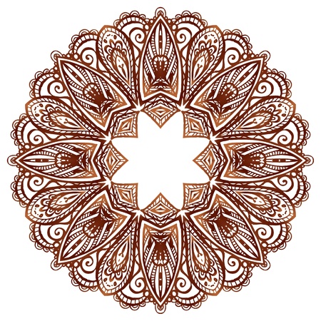 Ornate ethnic henna colors vector mandala in indian styleのイラスト素材