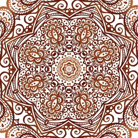 Ornate ethnic henna colors vector seamless pattern in indian styleのイラスト素材