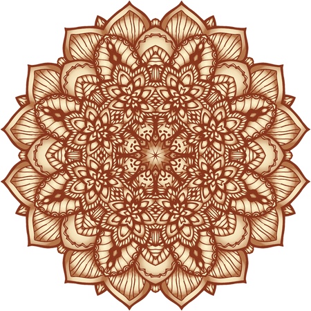 Ornate flowers henna colors vector mandala in indian styleの写真素材