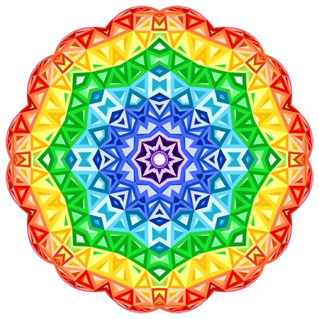 Rainbow kaleidoscope vector vibrant circleのイラスト素材