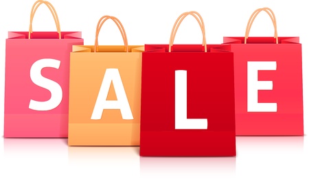 Sale vector shopping bag setのイラスト素材