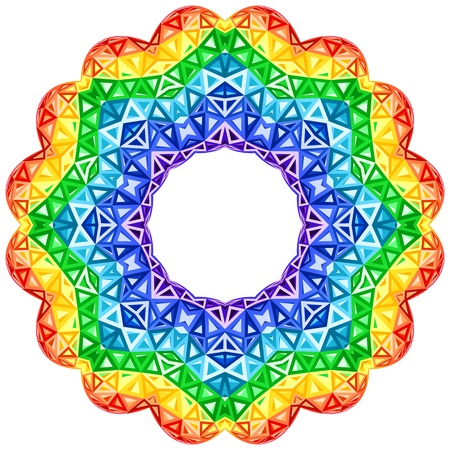 Rainbow kaleidoscope vector vibrant circleの写真素材