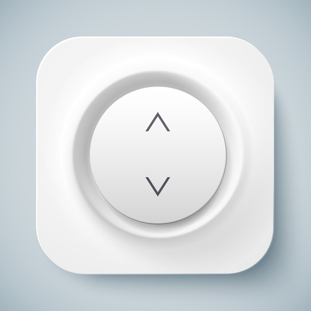 White rounded square plastic vector icon with arrowsのイラスト素材