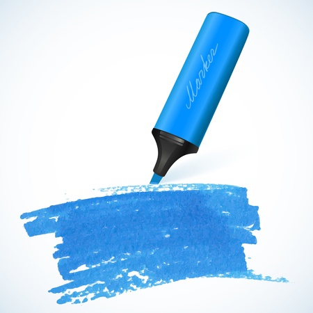 Blue vector marker with drawn spotのイラスト素材