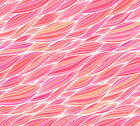 Pink vector doodle hair lined seamless patternのイラスト素材