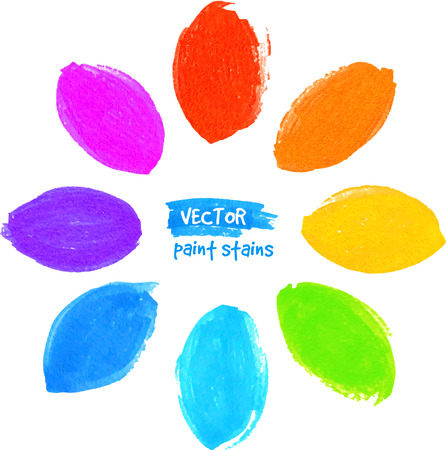 Rainbow colors vector felt tip pen stains flowerのイラスト素材