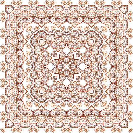 Vintage beige lacy ornate shawl vector patternのイラスト素材