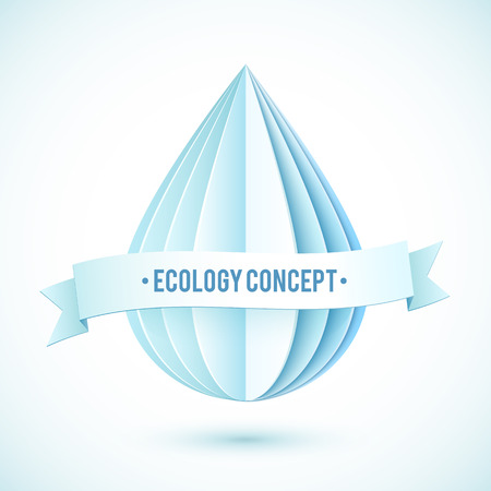 Abstract paper water drop vector ecology conceptのイラスト素材