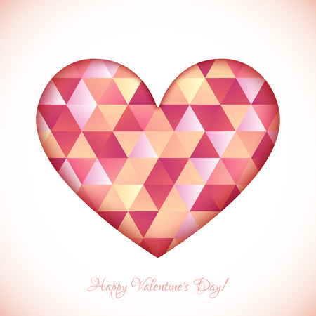 Red diamond triangles texture plastic vector heartのイラスト素材