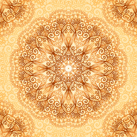 Ornate vintage vector seamless pattern in mehndi styleのイラスト素材