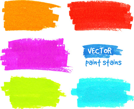 Bright rainbow colors paintbrush realistic vector strokesのイラスト素材