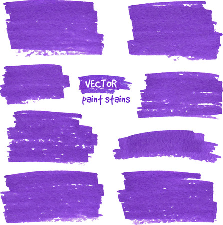 Violet marker textured paper vector stains setのイラスト素材