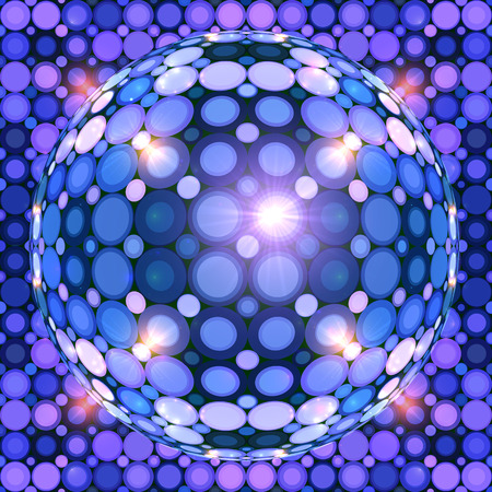 Blue shining vector disco ball abstract backgroundのイラスト素材