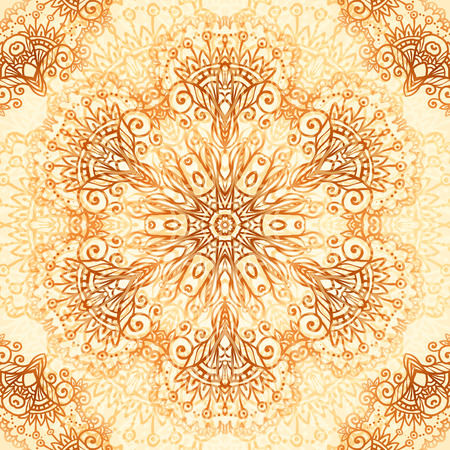 Ornate vintage circle vector seamless pattern in mehndi styleのイラスト素材