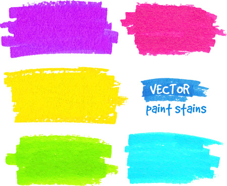 Bright rainbow colors paintbrush realistic vector strokesのイラスト素材
