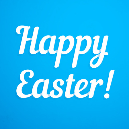 Happy Easter blue paper vector greeting signのイラスト素材