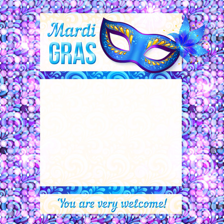 Mardi gras carnival violet vector poster templateのイラスト素材