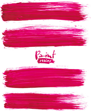 Bright pink acrylic brush strokes, vector elements for your designのイラスト素材