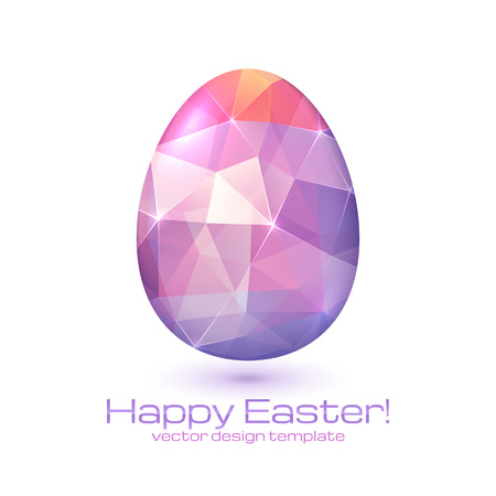 Abstract violet triangles diamond style vector eggのイラスト素材
