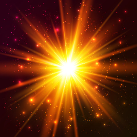 Yellow and orange colors cosmic vector explodeのイラスト素材