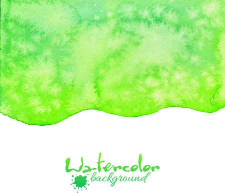 Bright green watercolor textured vector abstract backgroundのイラスト素材
