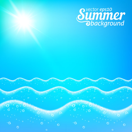  Blue sea waves vector seamless line backgroundのイラスト素材