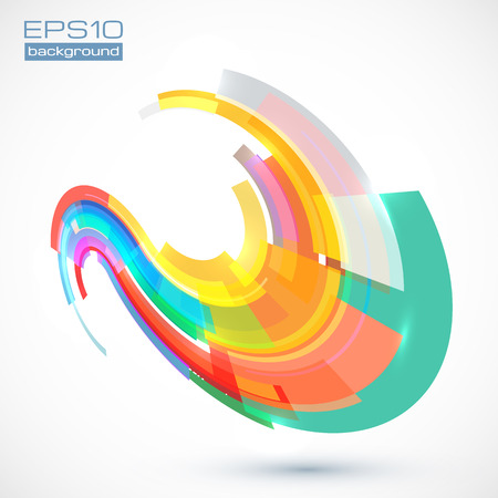 Abstract colorful vector spiral curve with shadowのイラスト素材