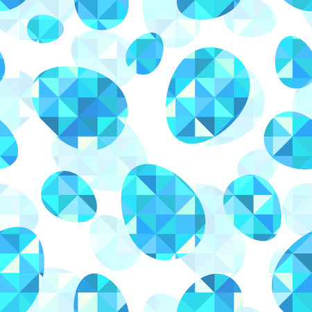 Blue diamond eggs vector seamless pattern tileのイラスト素材