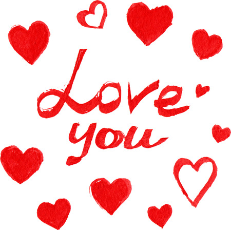 Red marker love sign with heartsのイラスト素材