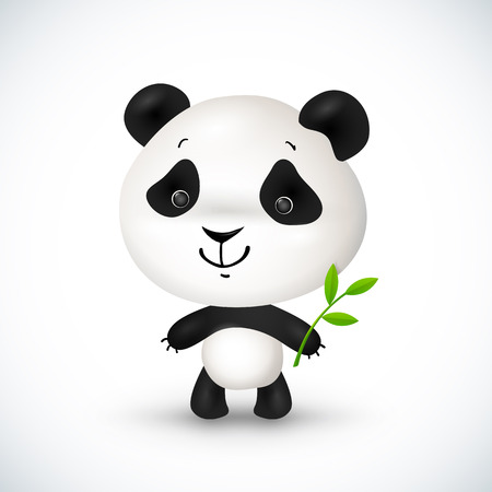 Cute little vector pandaのイラスト素材