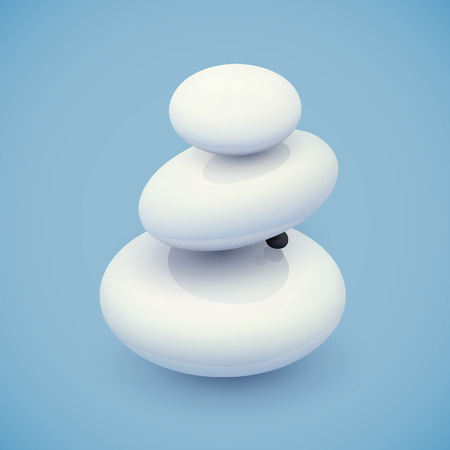 Vector 3D white spa stones のイラスト素材