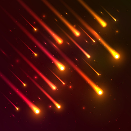 Red falling meteors vector backgroundのイラスト素材