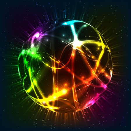 Neon shining vector sphereのイラスト素材