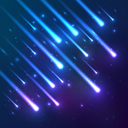Blue falling stars vector backgroundのイラスト素材