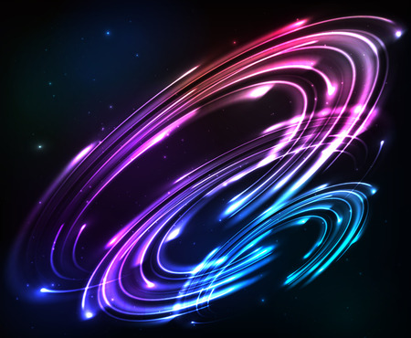 Shining neon lights cosmic abstract backgroundのイラスト素材