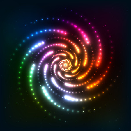 Abstract rainbow neoncosmic spiral backgroundのイラスト素材