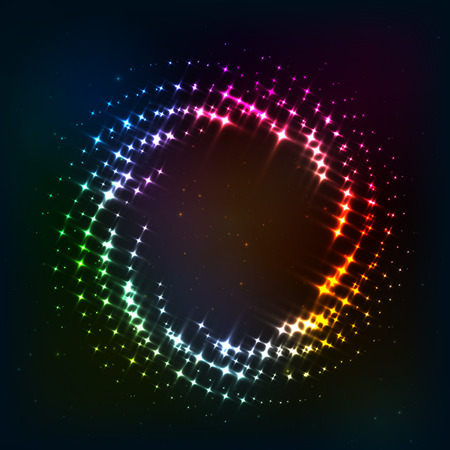 Abstract circle shining lights vector frameのイラスト素材