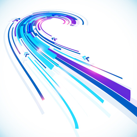 Blue abstract lines perspective vector backgroundのイラスト素材