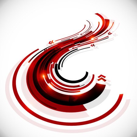 Abstract black and red perspective vector backgroundのイラスト素材