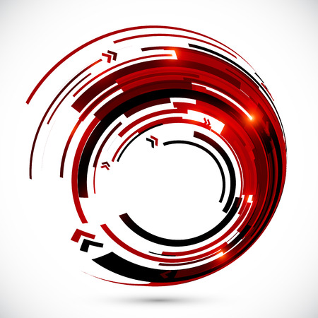 Abstract red and black techno arrows frameのイラスト素材