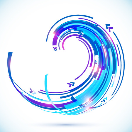 Blue abstract futuristic curve vector backgroundの写真素材