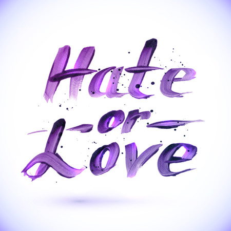 Hate or Love sign, calligraphy vector designのイラスト素材