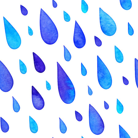 Watercolor painted rain drops seamless patternのイラスト素材
