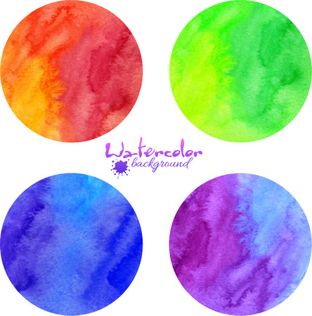 Bright watercolor circlesのイラスト素材